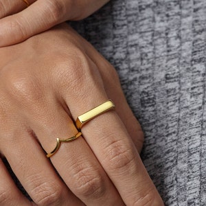 Silver Signet Ring, Gold Statement Ring, Signet Ring Women Gold, Minimalist Jewelry, Dainty Signet Ring, Chunky Rings For Women