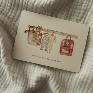 Carte de naissance/anniversaire enfant (impression d'art aquarelle)