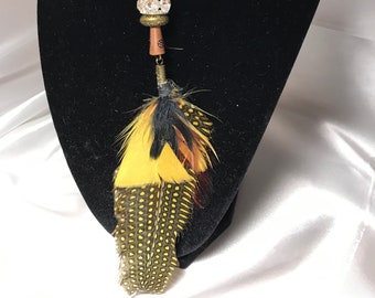 Feather  necklace and earrings