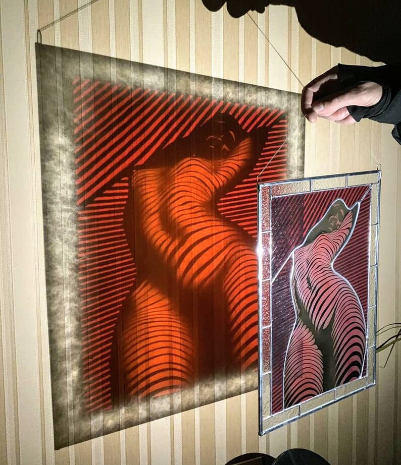 Stained Glass Woman Stained Glass Panel Stained Glass Window Etsy UK