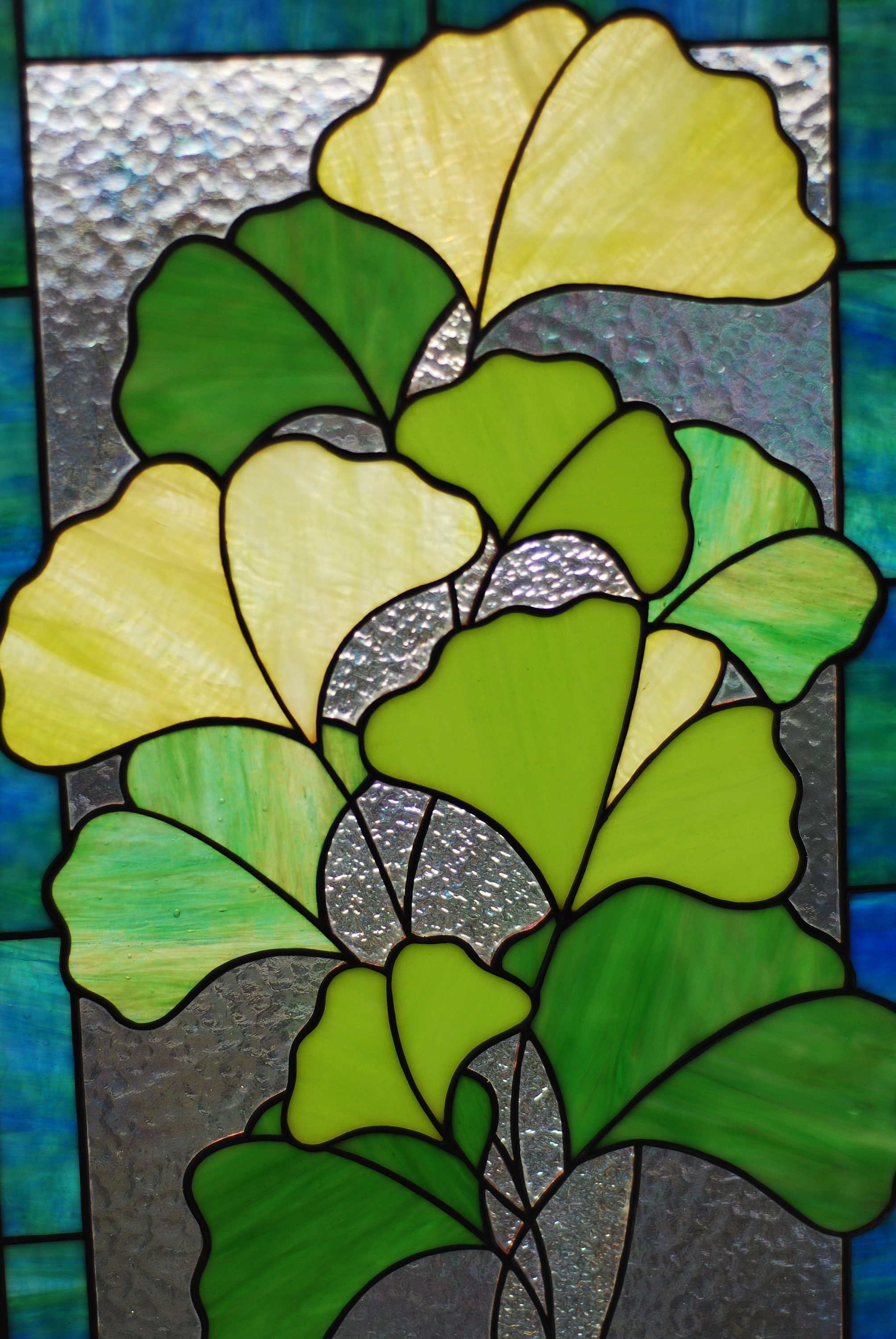 ステンドグラス パネル いちょうの煌めき イチョウのステンドグラスパネル：植物窓飾り - Etsy 日本