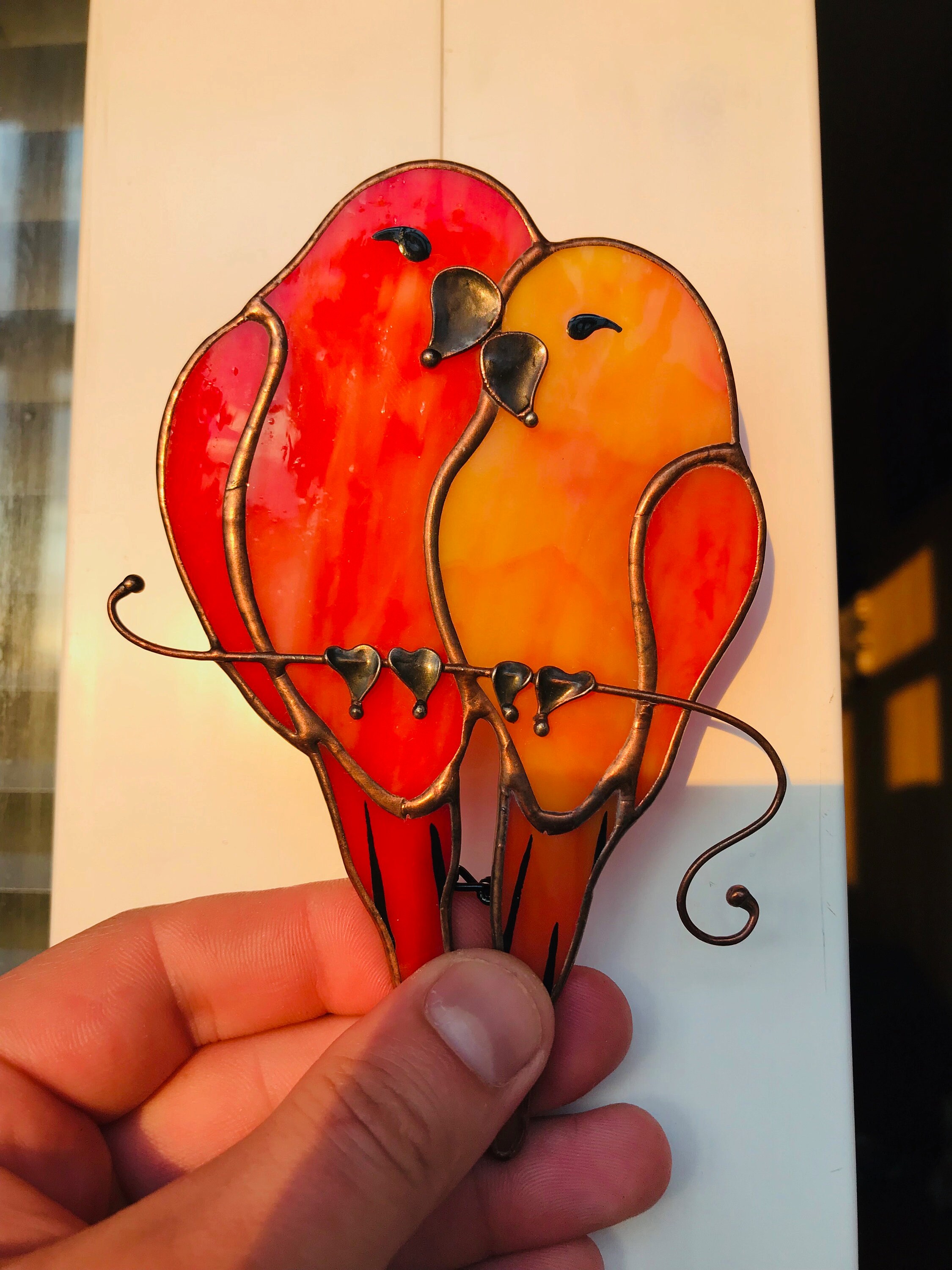 Stained Glass Parrot Stained Glass Suncatcher Stained Glass Etsy