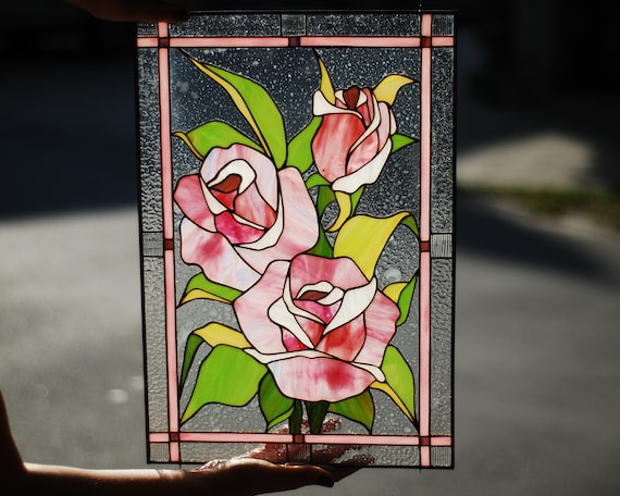 Stained Glass Roses  Stain glass window art, Glass window art, Stained  glass rose