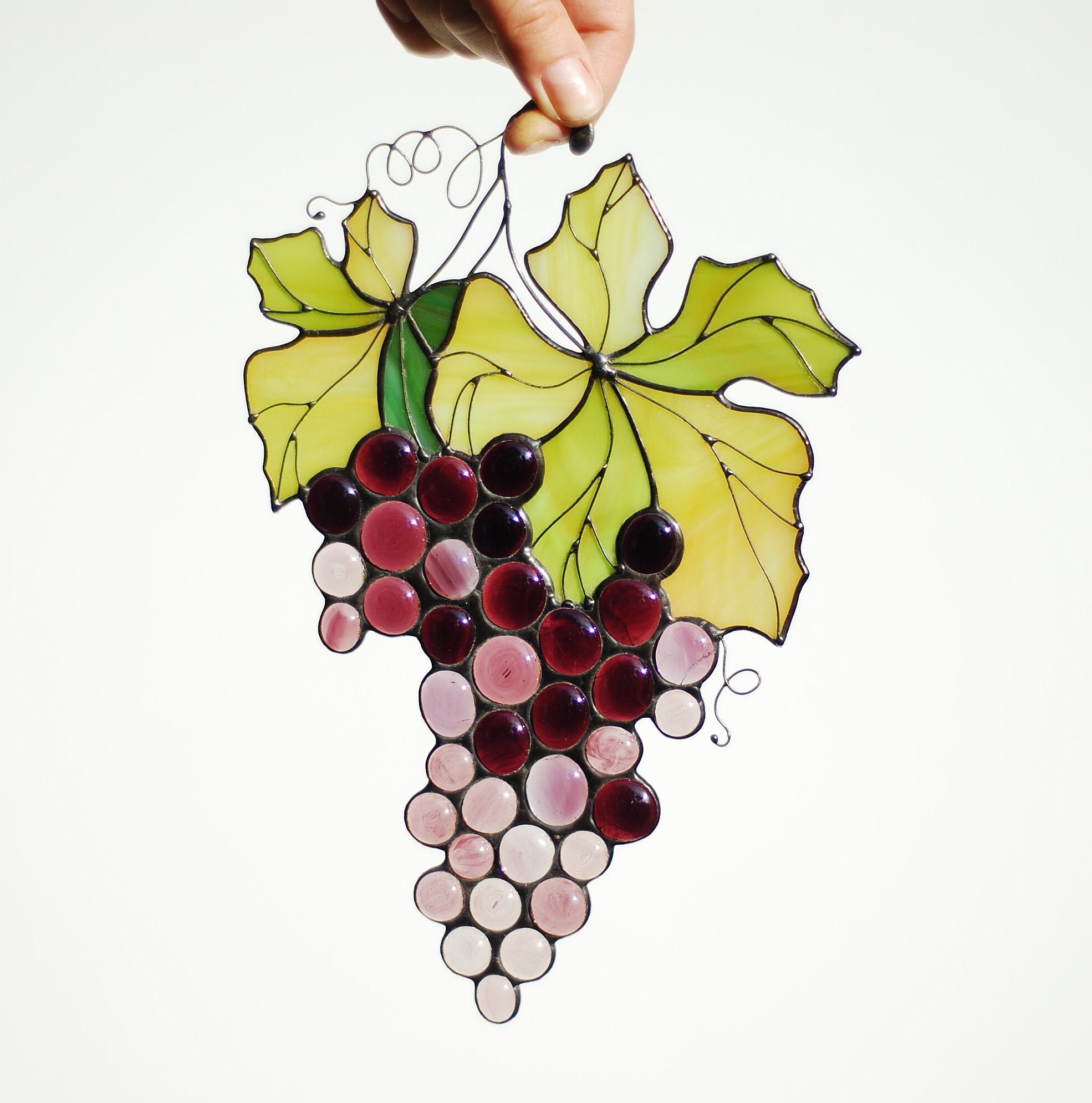 Grape Stained Glass Purple Suncatcher Bunch of Grapes Stain Etsy