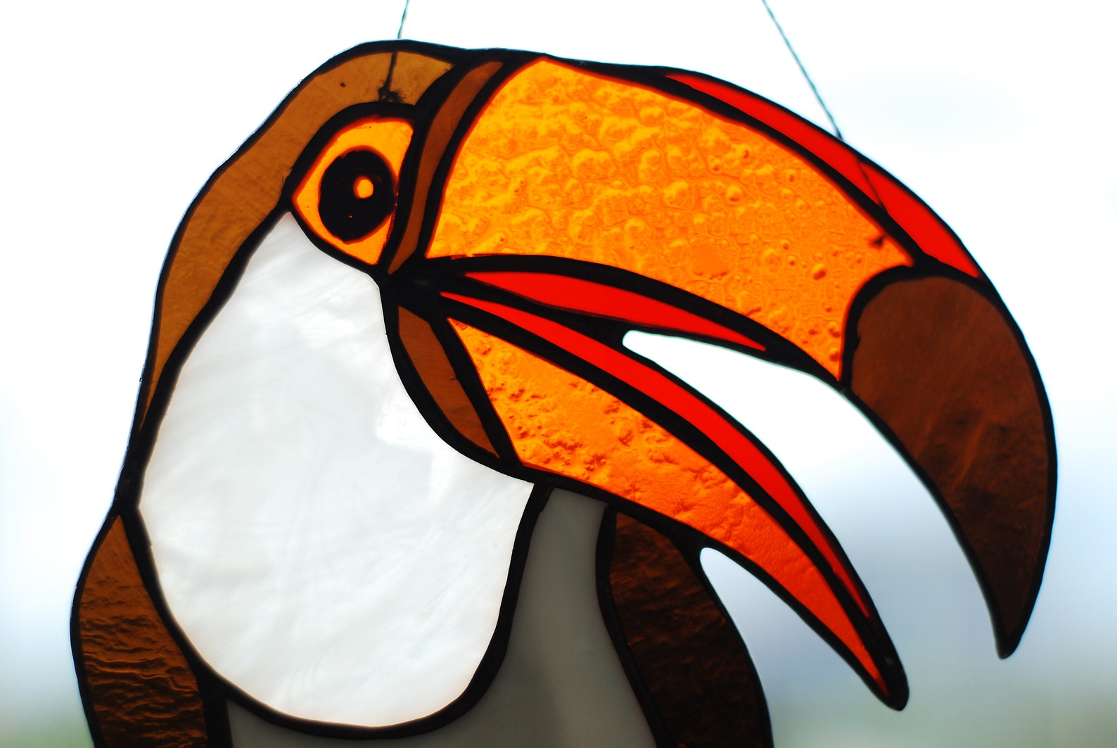 Stained glass toucan Stained glass suncatcher Window decor Etsy