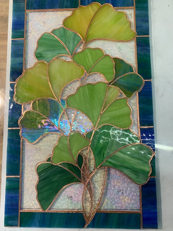 ステンドグラス　Glass　Leaves Leaves and Flowers - Seven Stained Glass