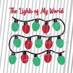 Lumières de mon monde svg grand-mère chemise de Noël lumières de grand-mère svg lumières de Noël svg lumière de ma vie png grand-mère Noël famille svg png