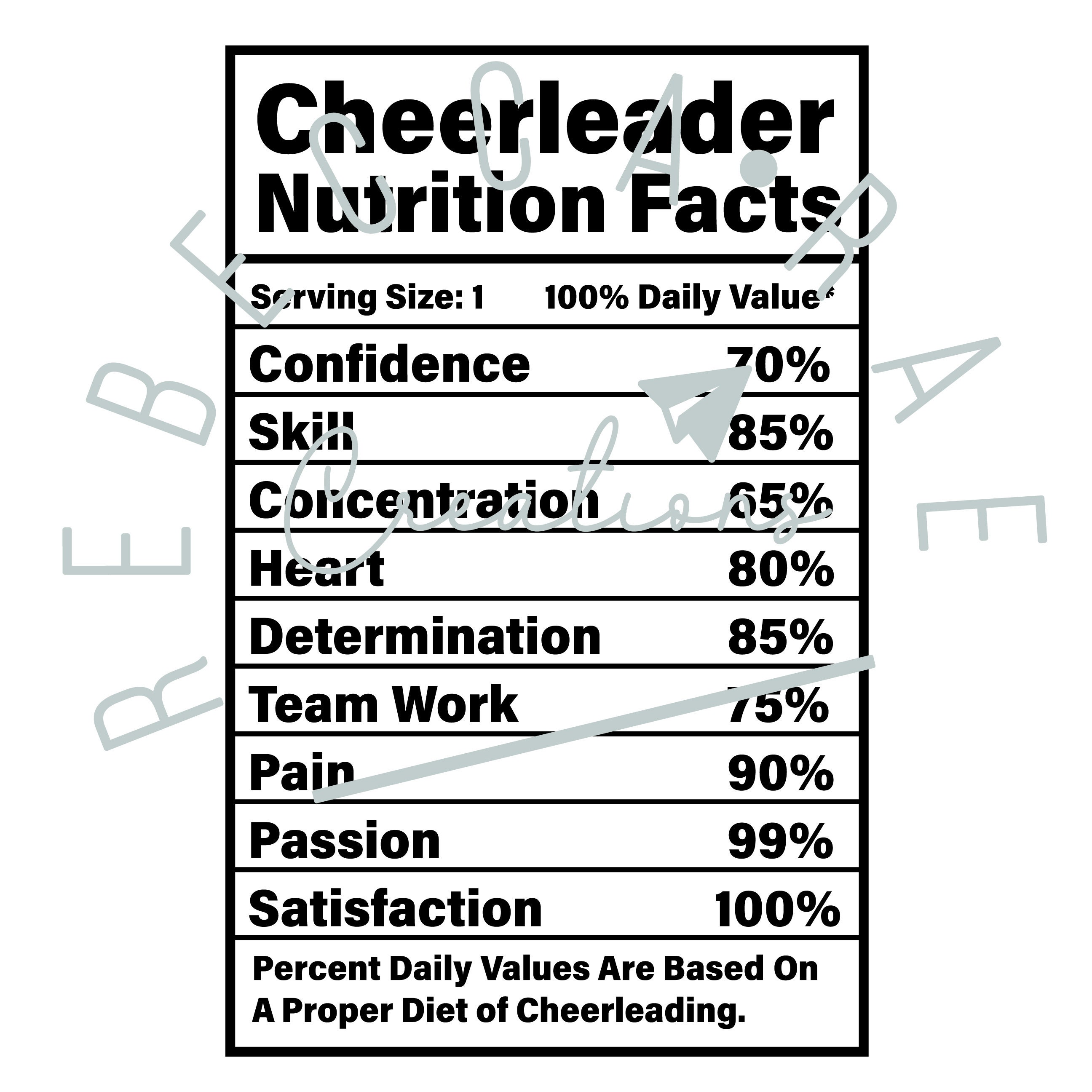 Cheerleader Nutrition Facts SVG Cheer Shirt SVG Cheer Svg Etsy