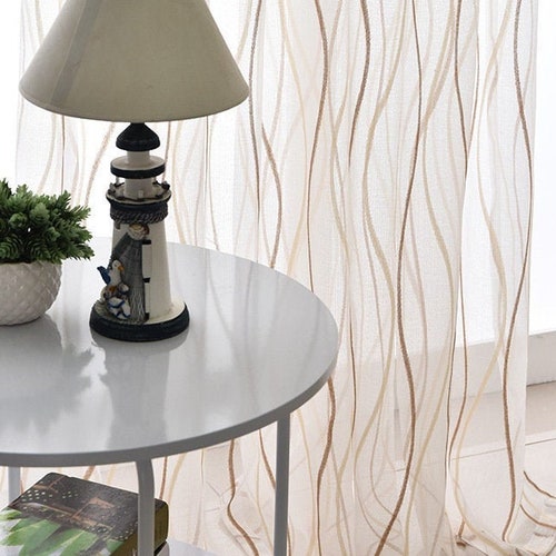 Custom Curtain Panels Pair White Sheer Three Colors Curve Etsy