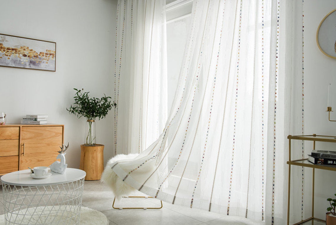 Benutzerdefinierter Vorhang Ein Paar weiße weiße vertikale | Etsy