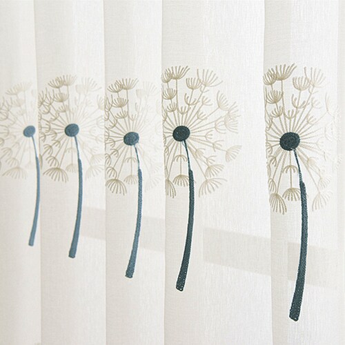 Sheer Curtain Voile Panel With Cotton Embroidery Pattern. One Etsy Ireland