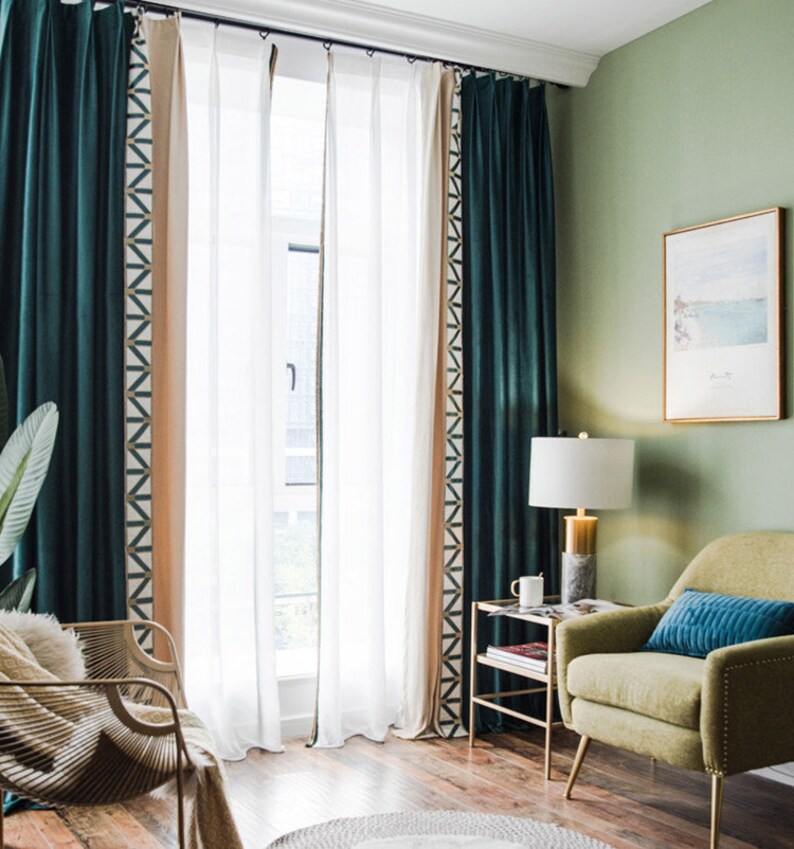 2 Color Custom Made Luxury Velvet Curtain Pair Panels Vintage Etsy