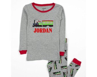 Topgee Little Boys Girl Cotton Train Print Pajamas Pjs Kids Sleepwear Pants Sets Gray