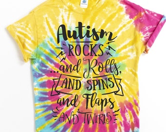 Autisme Rotsen en Rollen Tie Dye unisex 