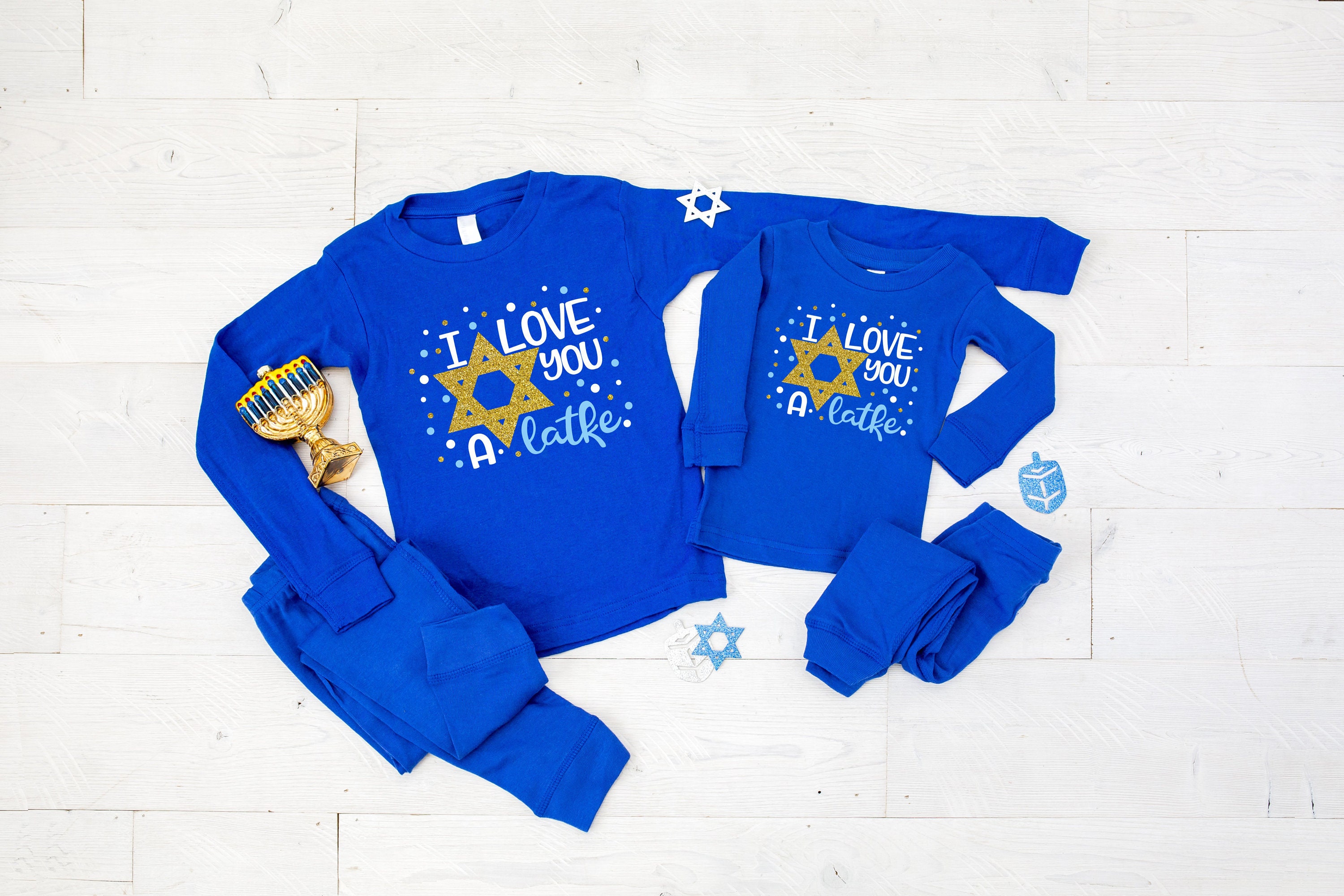 I Love You a Latke Baby Toddler or Kids Hanukkah Pajamas Etsy
