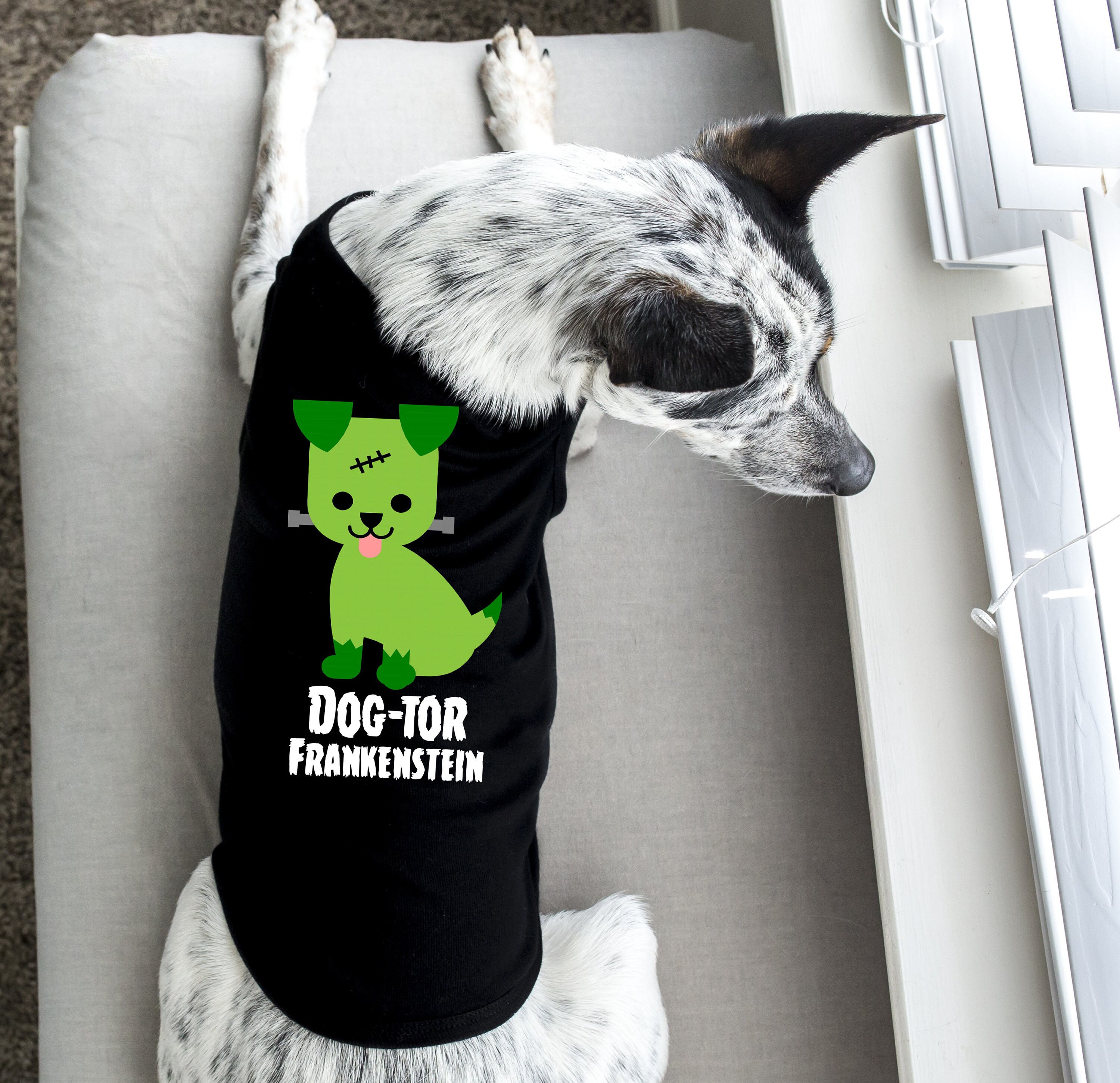 Dog Halloween Shirt 2022 Dog Tor Frankenstein Halloween Dog Tank Shirt Sizes For Any Etsy India