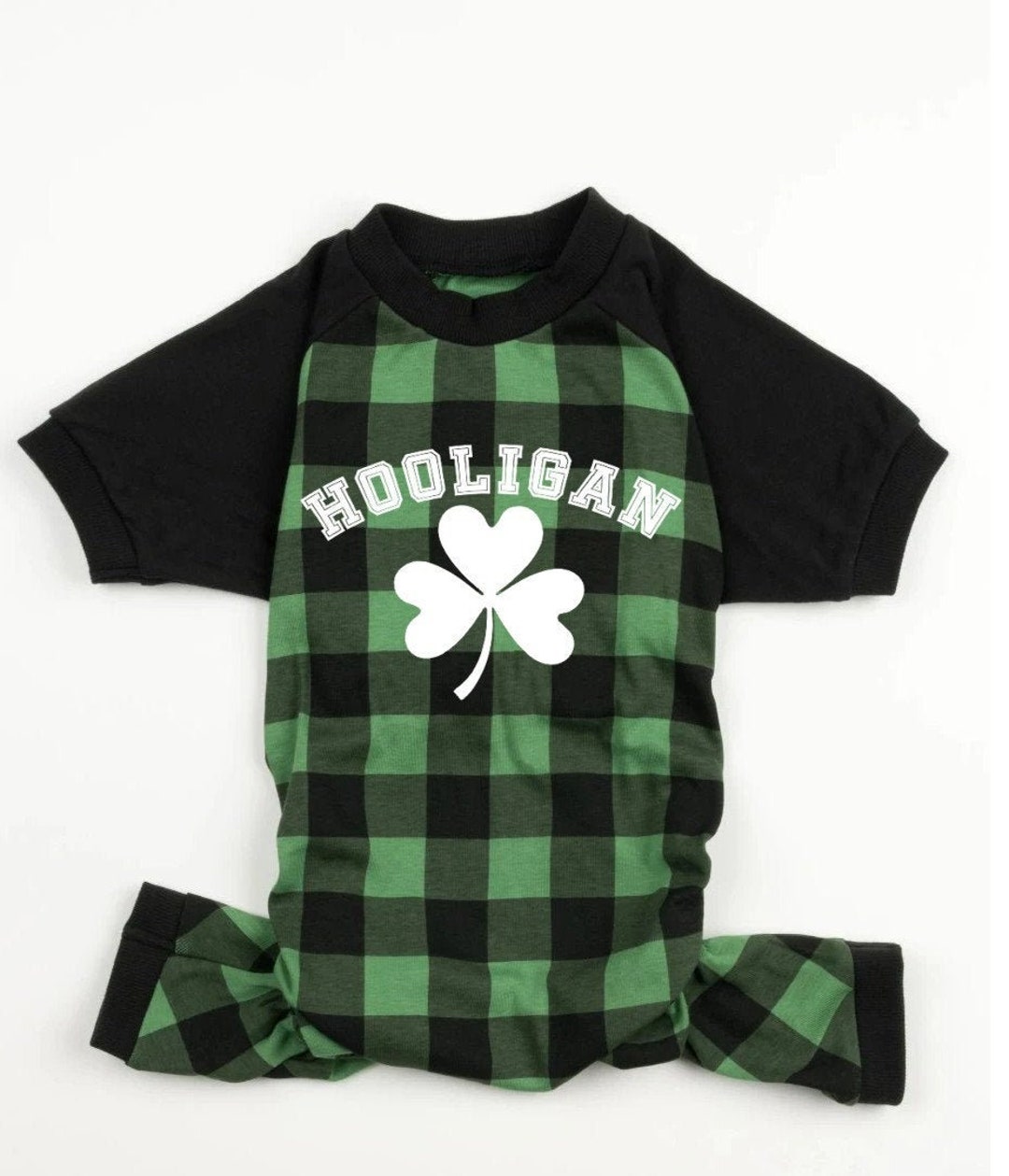 Hooligan Green Plaid Dog Pajamas for St Patrick's Day Etsy