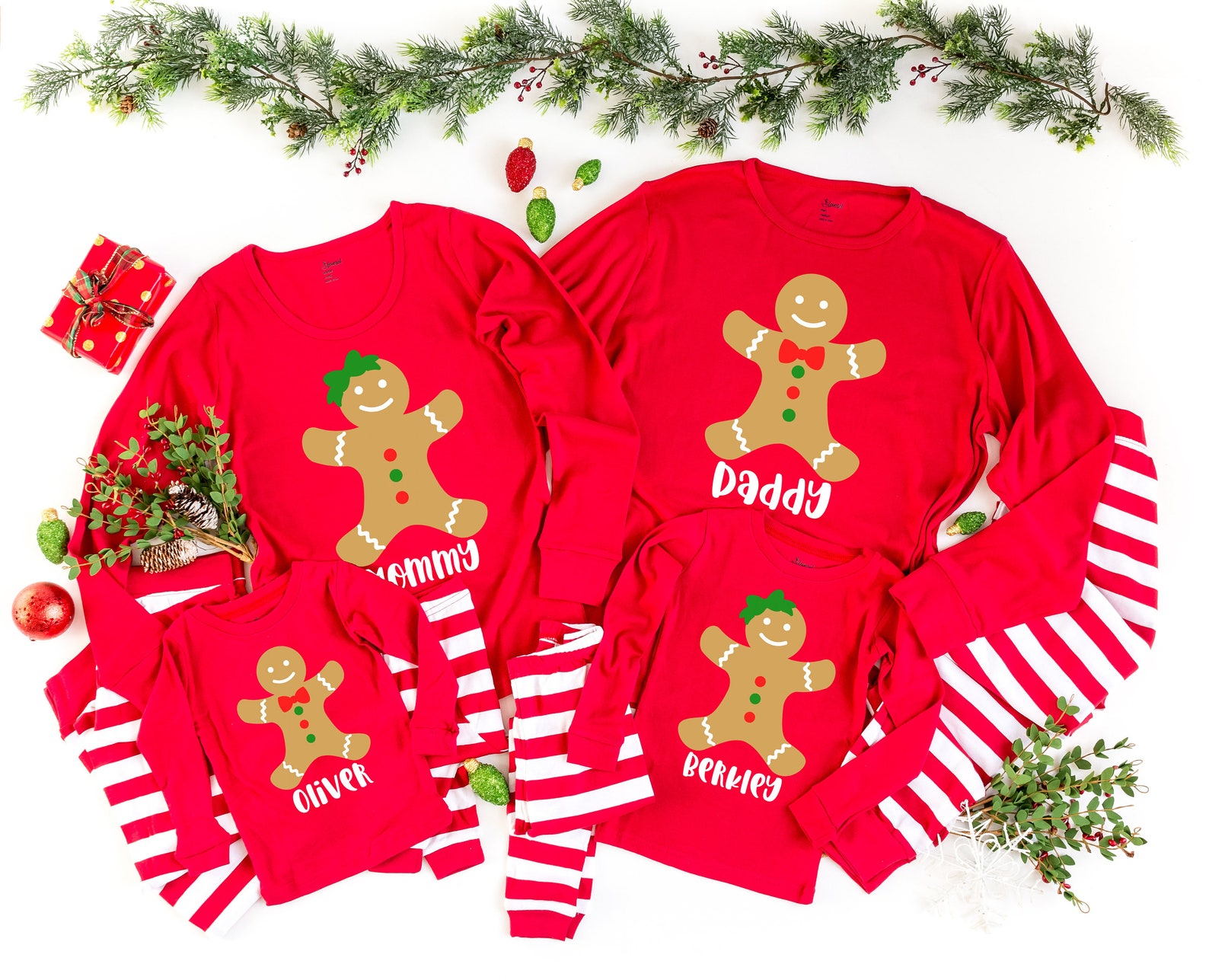 Personalized Gingerbread Family Christmas Pajamas matching Etsy