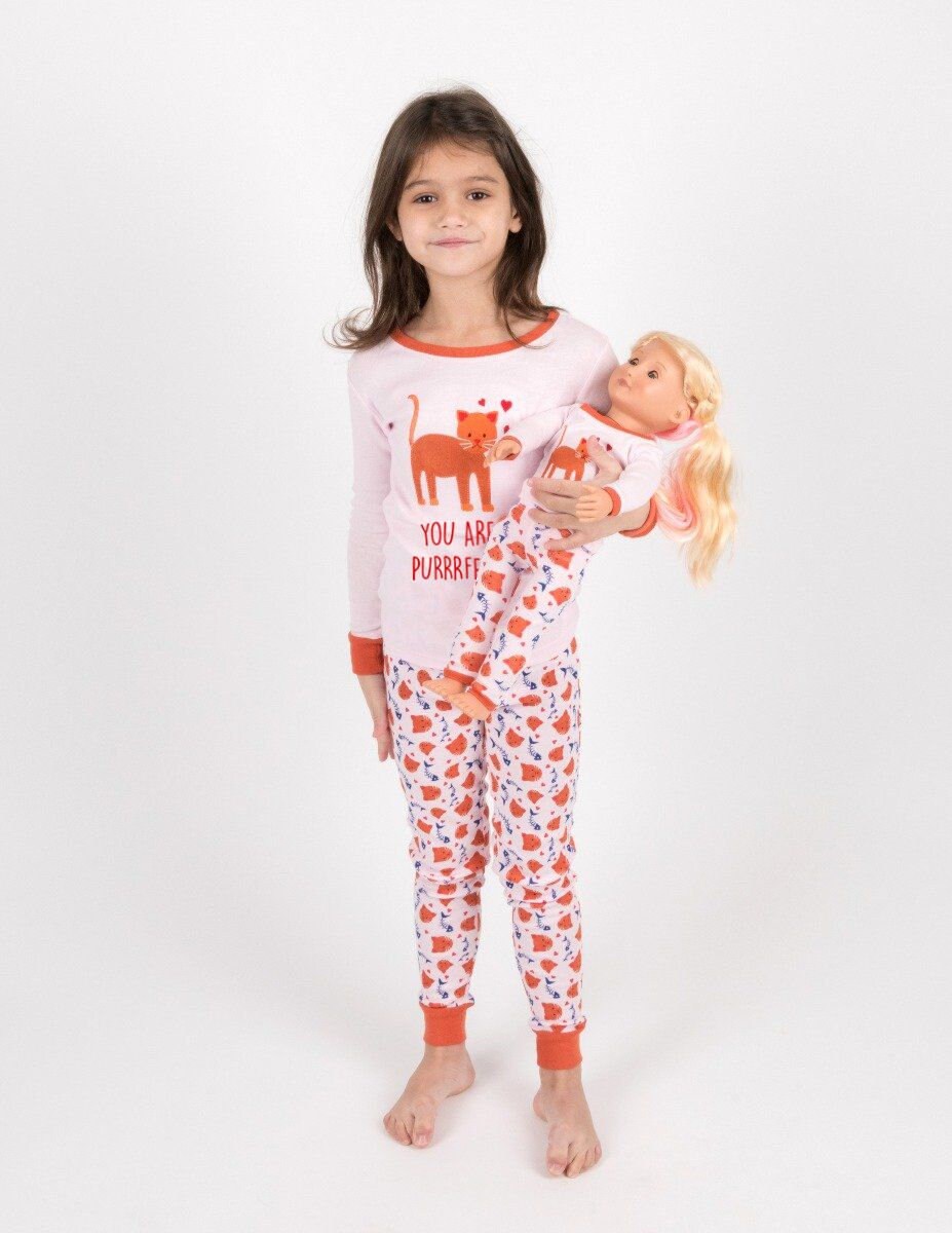 You are Purrrfect Girl and Doll Matching Pajamas Girls Cat Etsy