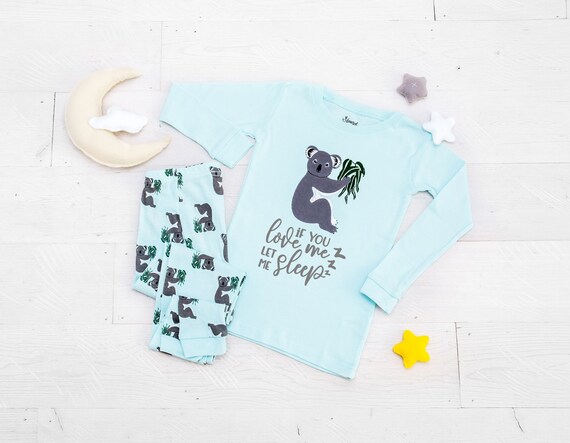 Koala If You Love Me Let Me Sleep Pajamas Matching Doll Etsy Norway