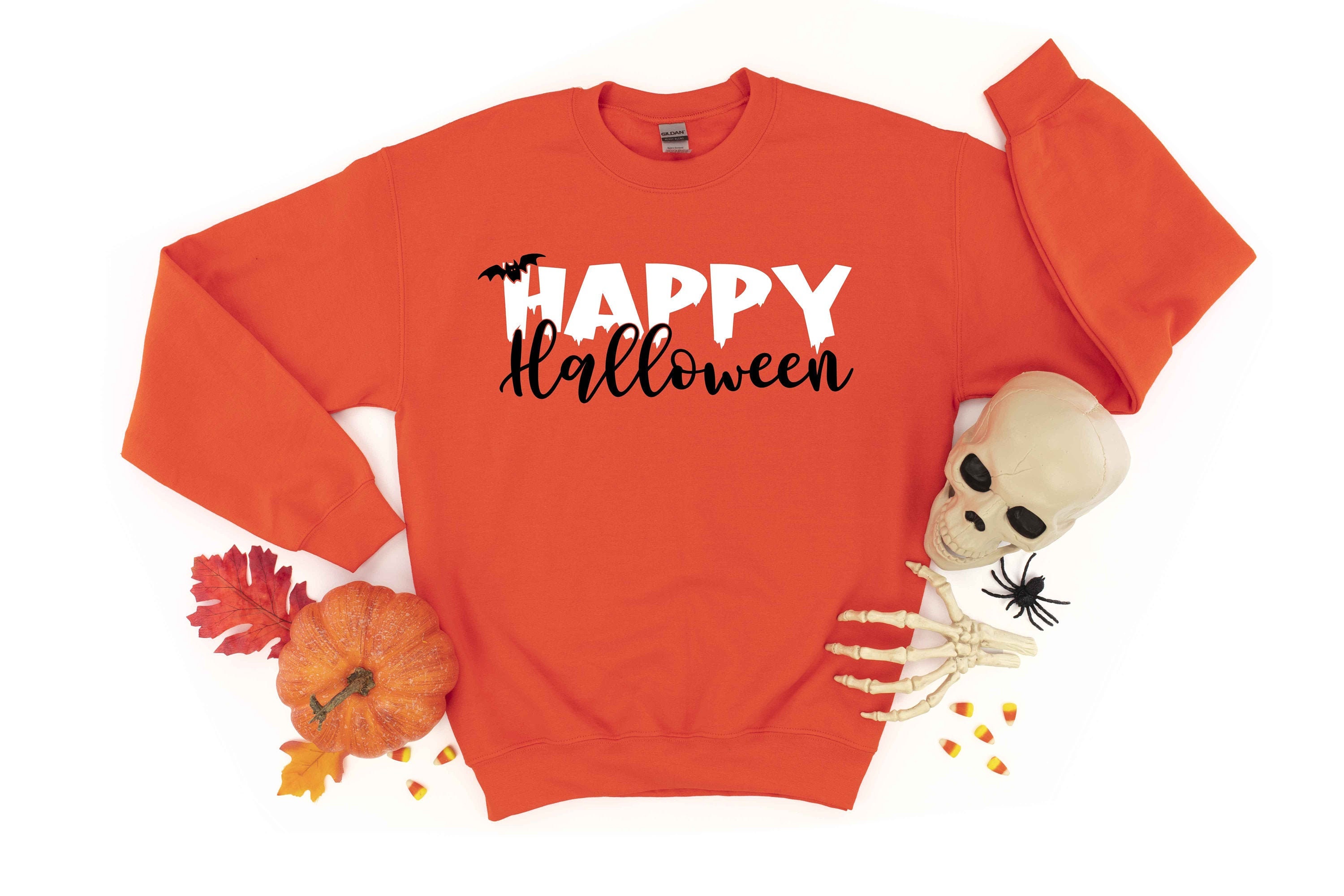 Happy Halloween Unisex Crewneck Fleece Pullover Sweatshirt Etsy