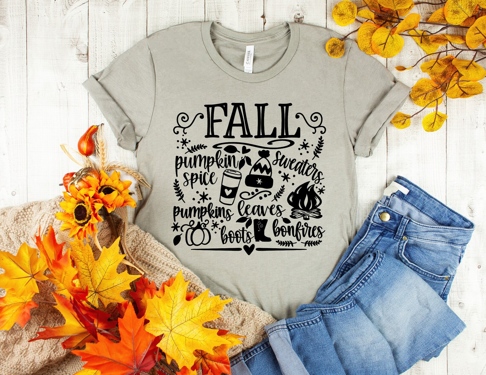 Fall Unisex T-shirt Pumpkin Spice Shirt Bonfires Falling - Etsy