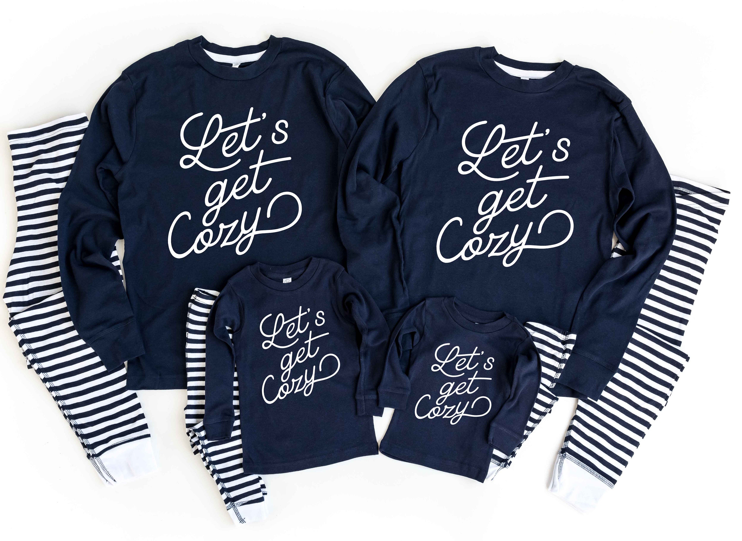 Let's Get Cozy Navy Striped Baby, Kids and Adult Pajamas Matching Family  Pajamas Family Photoshoot Pajamas Loungewear for the Family 