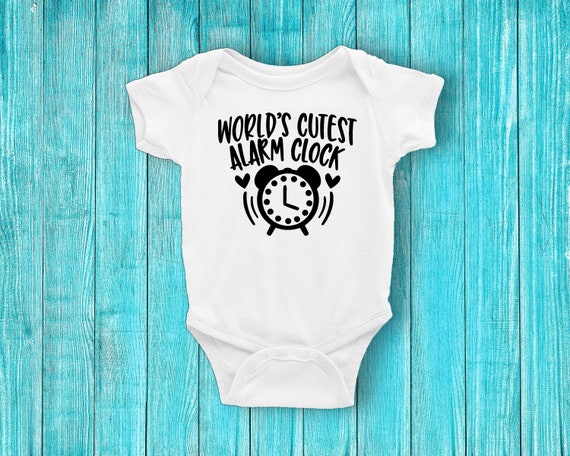 Baby Sleepsuit Babygrow Pink Blue White World/'s Cutest Alarm Clock