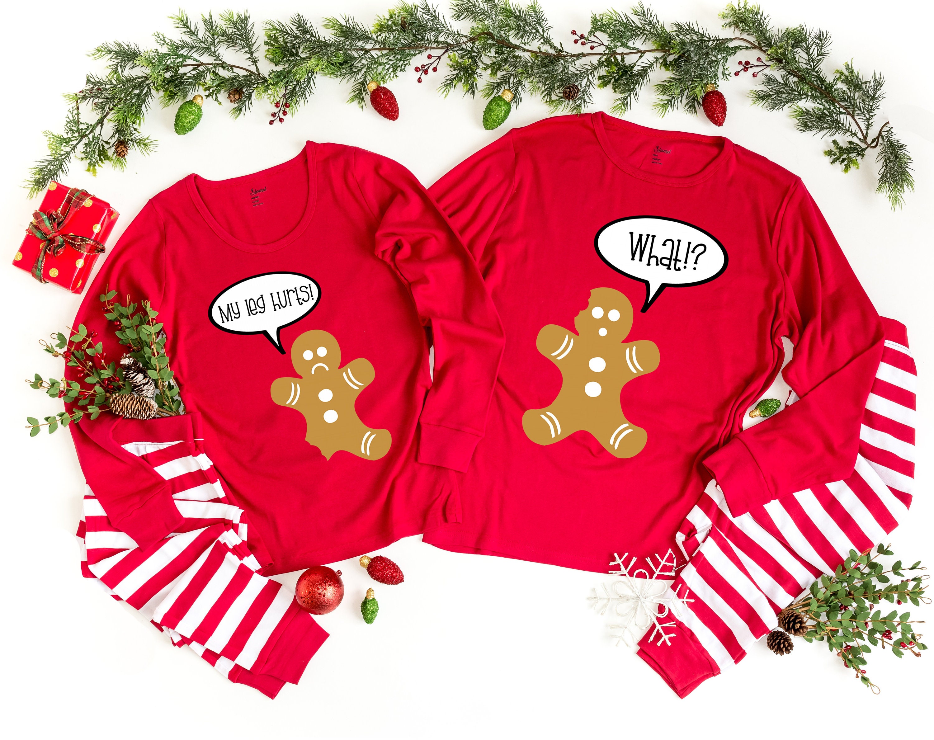 Gingerbread Conversation Funny Family Christmas Pajamas Kids Etsy
