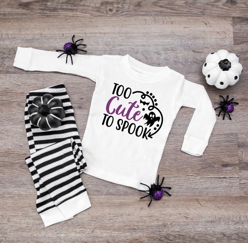 Too Cute to Spook Halloween Infant or Kids Pajamas  Halloween image 1