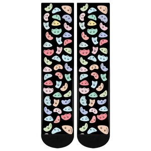 Pastel Climbing Handholds Long Socks with Black Heel