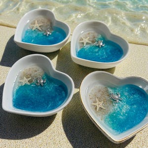 Beach Ring Dish,Resin Ocean Decor with Starfish & Turtle beach decor