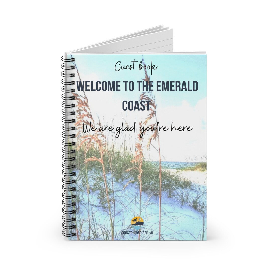 Guest Book With Local Photo of the Emerald Coast, Airbnb, Vacation