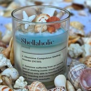Seashell candle with real seashells,light scented beach candle,beach bum decor,coastal candle seashell gift,beach wedding funny gift