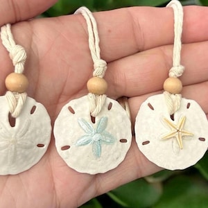 Sanddollar Car Charm: Coastal Beach Scented Car Accessory,Beach decor seashell charm