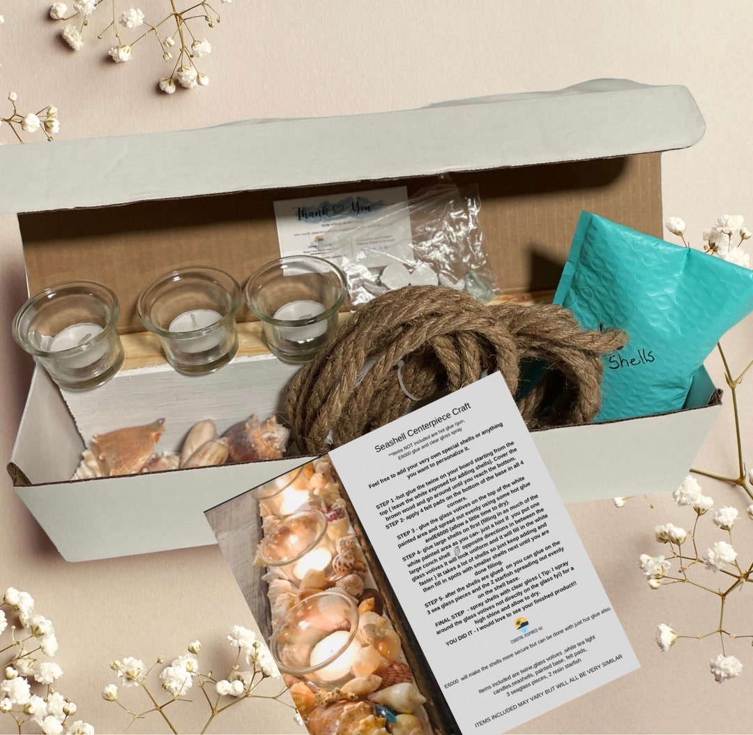 Seashell Centerpiece Craft Kit DIY Seashell Art Table Decor Etsy