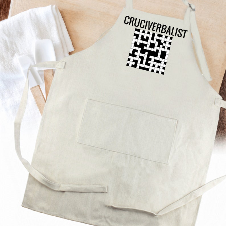 Cruciverbalist Crossword Puzzle Gift Foodie Apron With Pocket Etsy