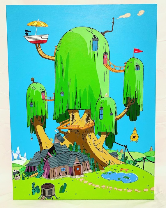Adventure Time Treehouse Painting Etsy