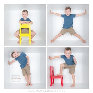 Digitale Doos Sjabloon | Photoshop Template | Photogabox sjabloon | In de Box | Wit raster | Box Grid | Collage met 4 dozen