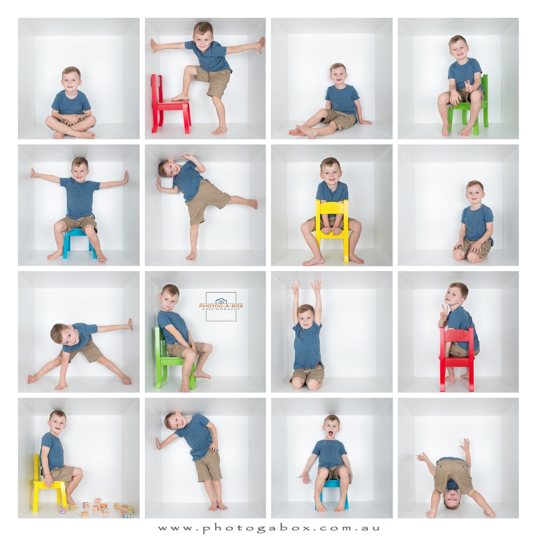 Digital Box Template Template Photogabox Template in the Box White Grid Box Grid 16