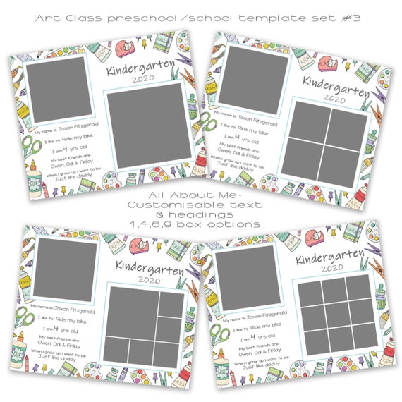 Back to School Art Photo Border all About Me Preschool | Etsy