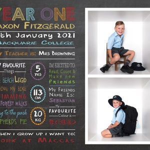 Back to School | 2 box | Customisable text | All About Me | Preschool | kindergarten | Toddler  | 8x10 | Photoshop template | Photogabox