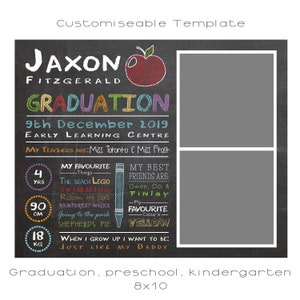 School Template | Preschool | kindergarten | Graduation | Customisable | Photo template | 2 box | Photogabox