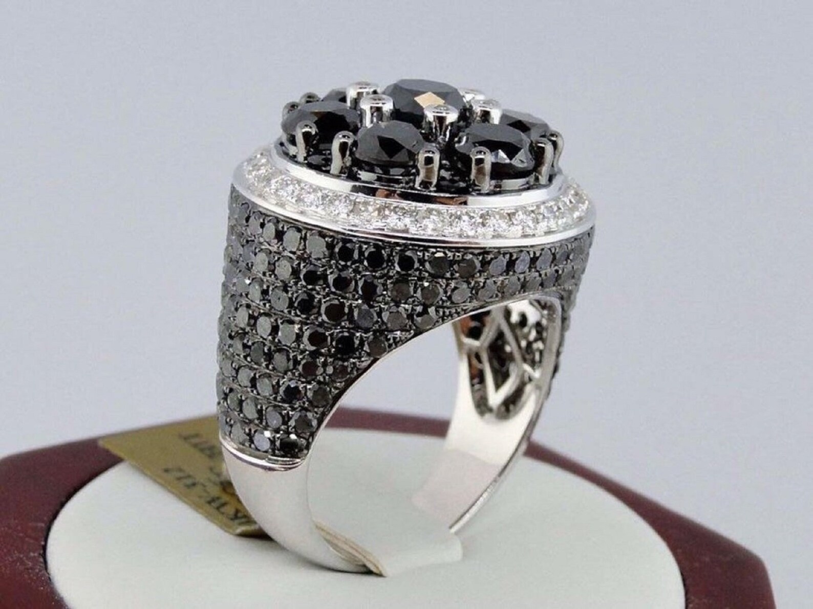 New Mens Black Diamond Solitaire Pinky Ring 11.72 Carat Round Etsy