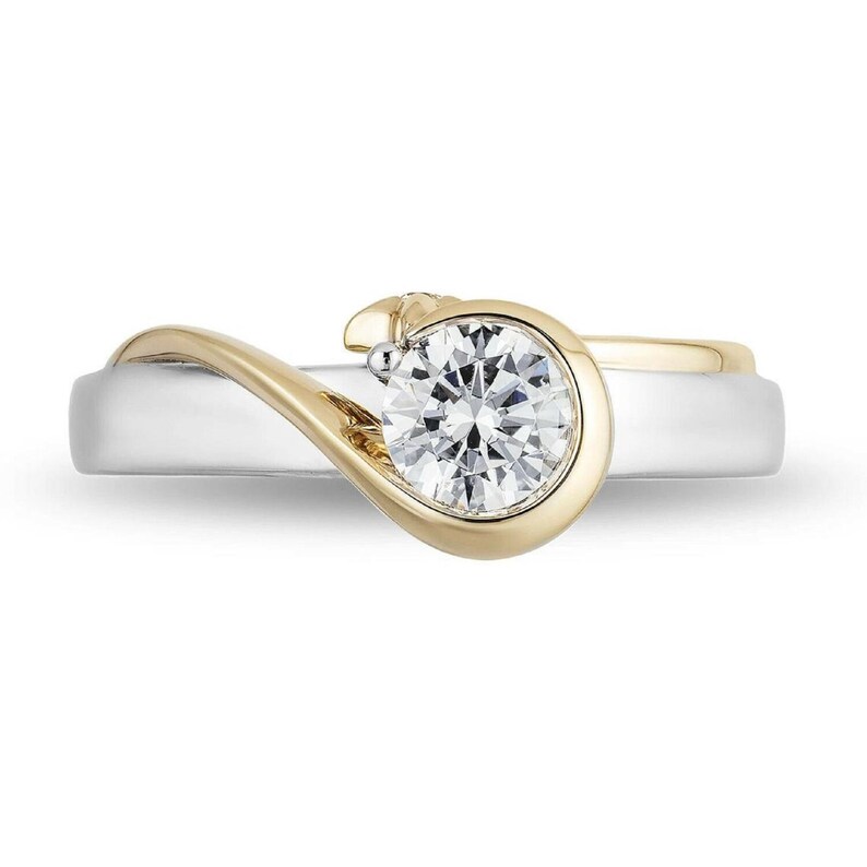 Enchanted Disney Tinker Bell Diamond Engagement and Wedding Ring Two Tone Sterling Silver Tinker Bell Ring Antique Ring Extraordinary Ring