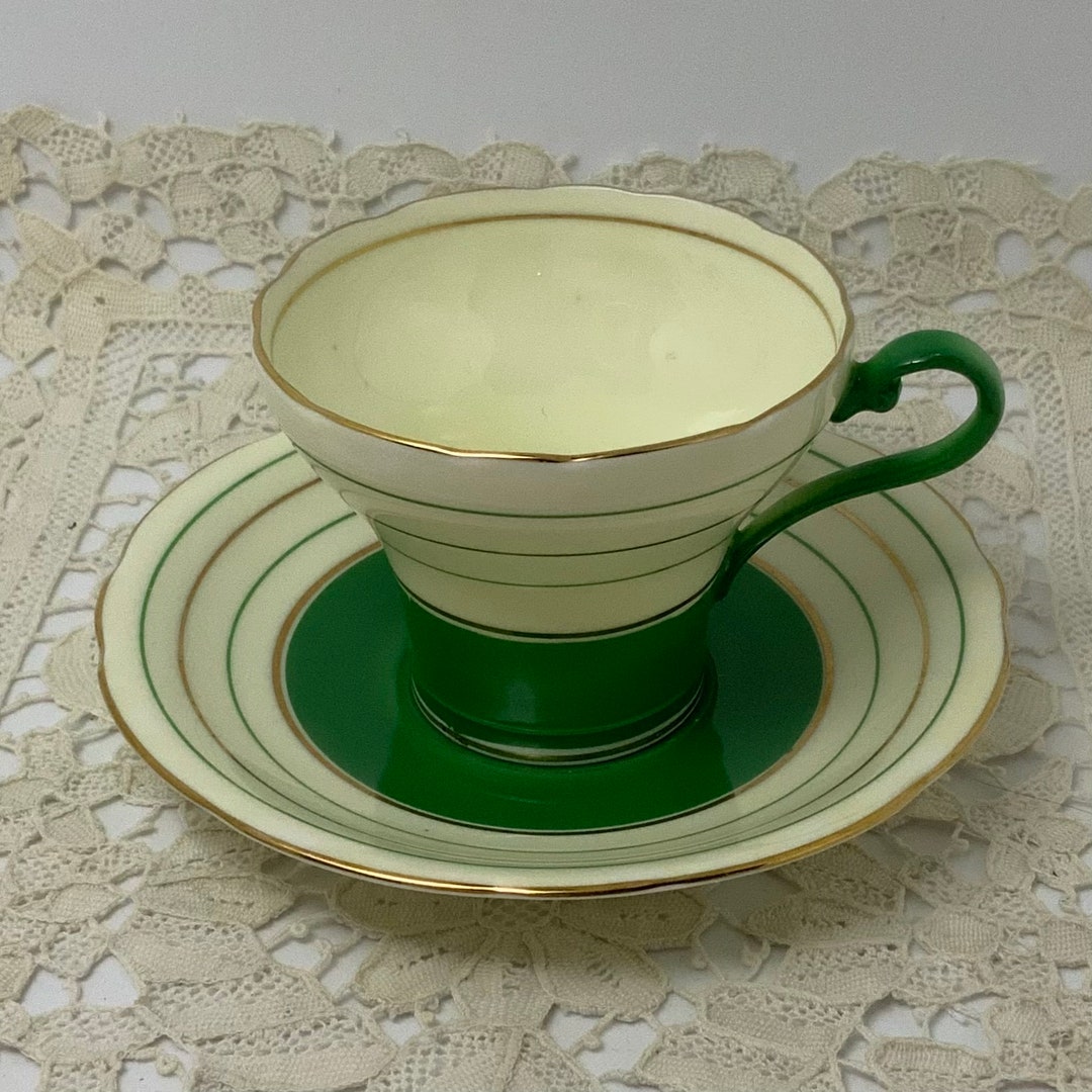 Vintage Aynsley Teacup Aynsley Art Deco Teacup and Saucer Etsy