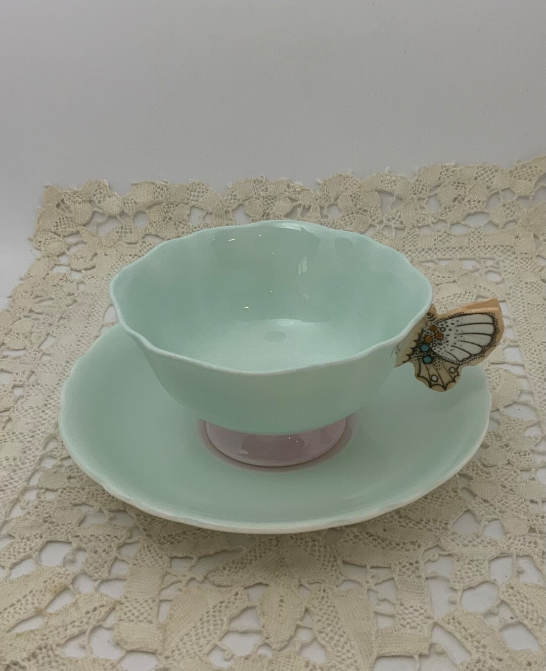 Rare Butterfly Handle Teacup, Butterfly Teacup,paragon Hand Painted