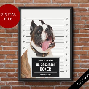 Custom Mugshot Pet Portrait Personalized, Funny Gift, Criminal Pet, Cat Prisoner, Digital File