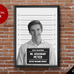 Custom Mugshot Portrait Personalized, Police Headshot, Funny Gift, Criminal, Prisoner, Digital File