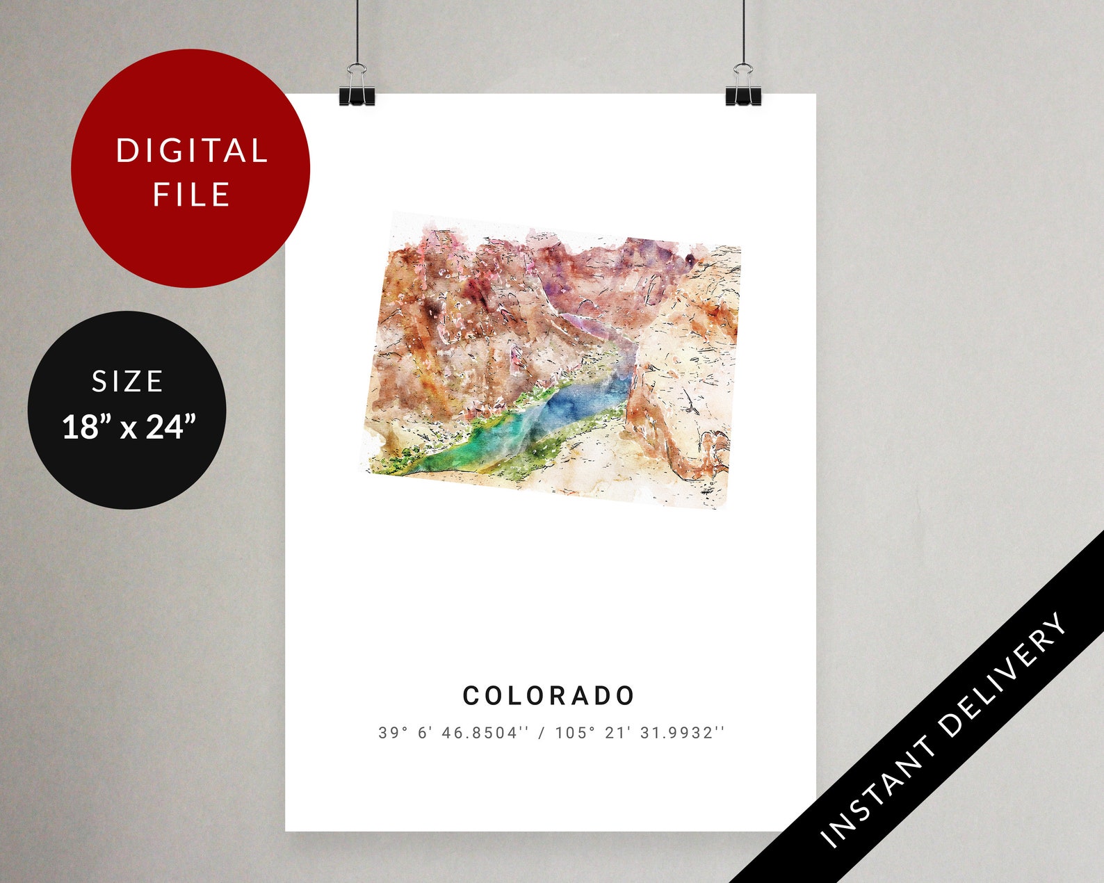 Colorado Map Minimalist Poster CO United States State - Etsy